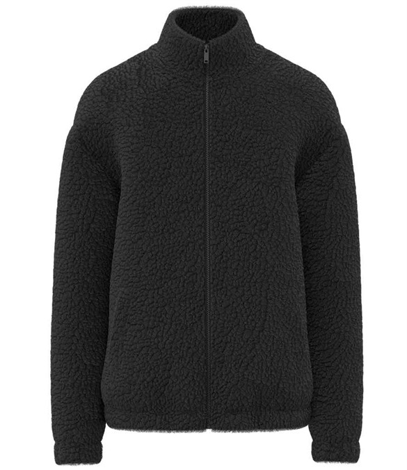 Spasso Unisex Sherpa Drop Shoulder Full Zip Sweat Jacket