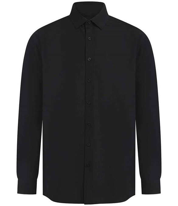 Henbury Long Sleeved Cotton Feel Coolplus Shirt