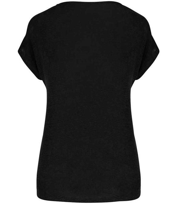 Spasso Ladies V Neck Linen T-Shirt