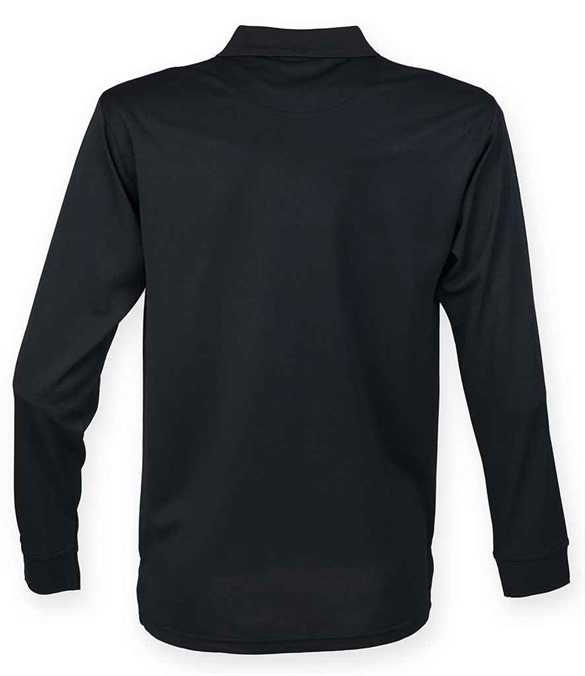 Henbury Unisex Long Sleeve Coolplus Pique Polo Shirt