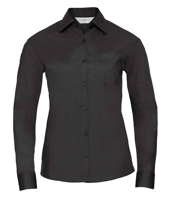 Russell Athletic Collection Ladies Long Sleeve Easy Care Poplin Shirt