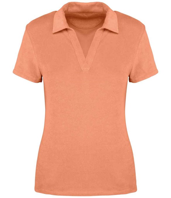 Native Spirit Ladies Terry Towel Polo Shirt