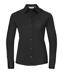 Russell Athletic Collection Ladies Long Sleeve Easy Care Cotton Poplin Shirt